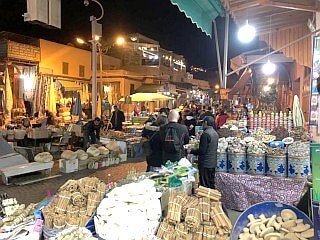 Photo of a market place in Marrakech at darkness
