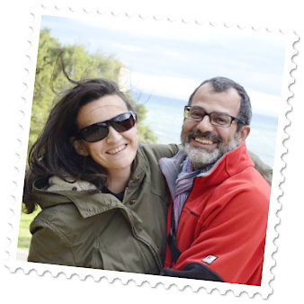 Fröhliche Gesicher Christina & Javi von Casa Al Zaytun die nach Andalusian gezogen sind