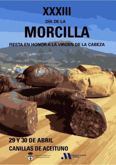 Plakat vom Gemeindefest in Canillas de Aceituno "Día de la Morcilla"