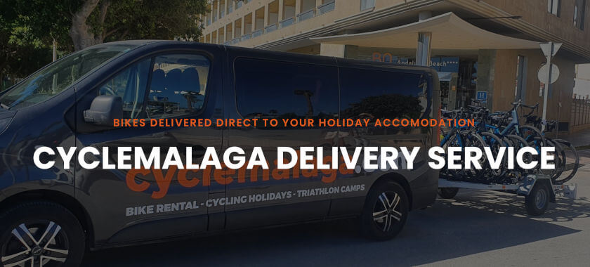  CycleMalaga Delivery Service here Bus with trailer