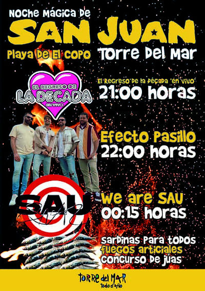 Plakat für die Noche de San Juan in Torre del Mar