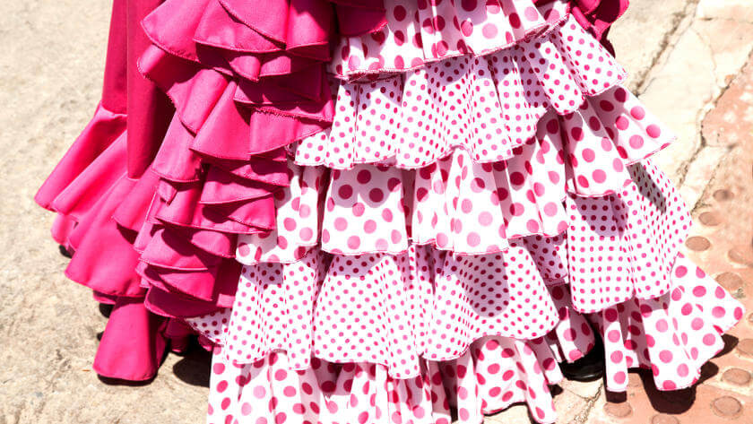 Flamenco Kleid aufgenommen auf einer Feria