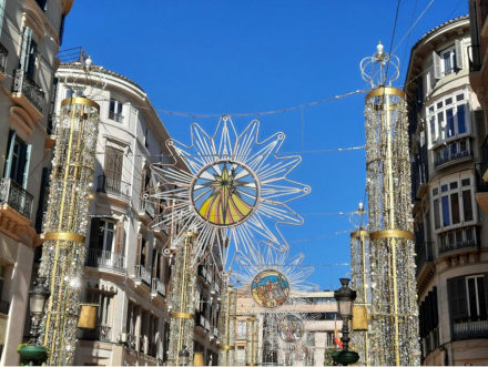 Christmaas lights in the main street Calle Larios in Malaga 2025