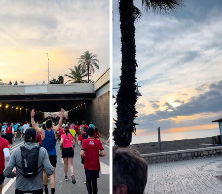 Bilder vom Halbmarathon in Málaga auf der Strecke