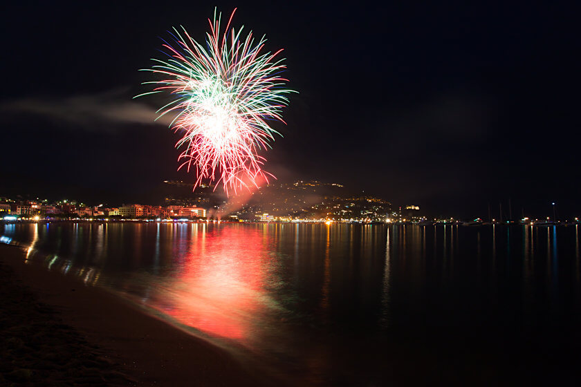 Fireworks at the costa del sol for the Noche de San Juan