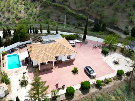 Drone view of Casa Alegría in Comares