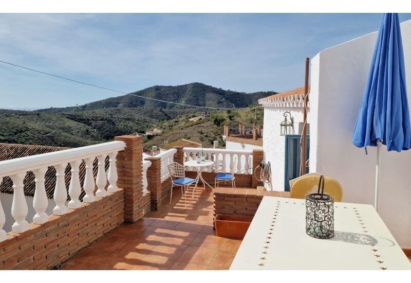 The sun terrace has a fantastic view over the Axarquia