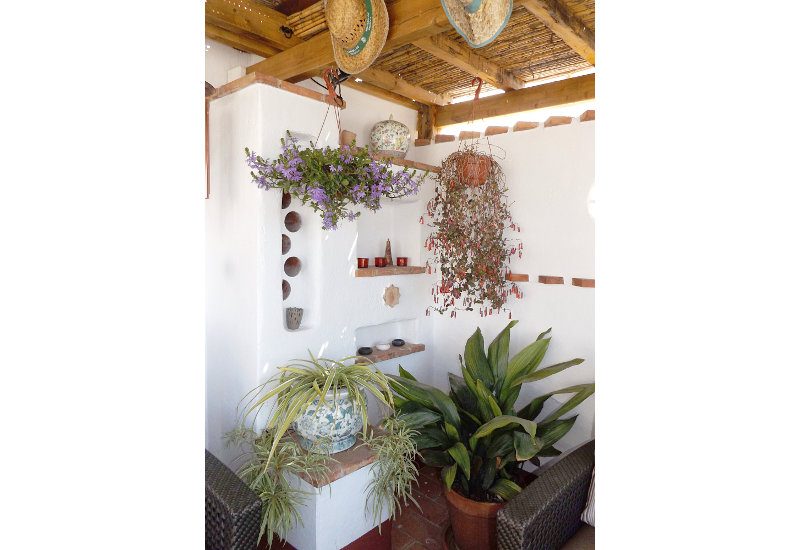 Het bovenste terras heeft veel kleine mooie ontwerpen.