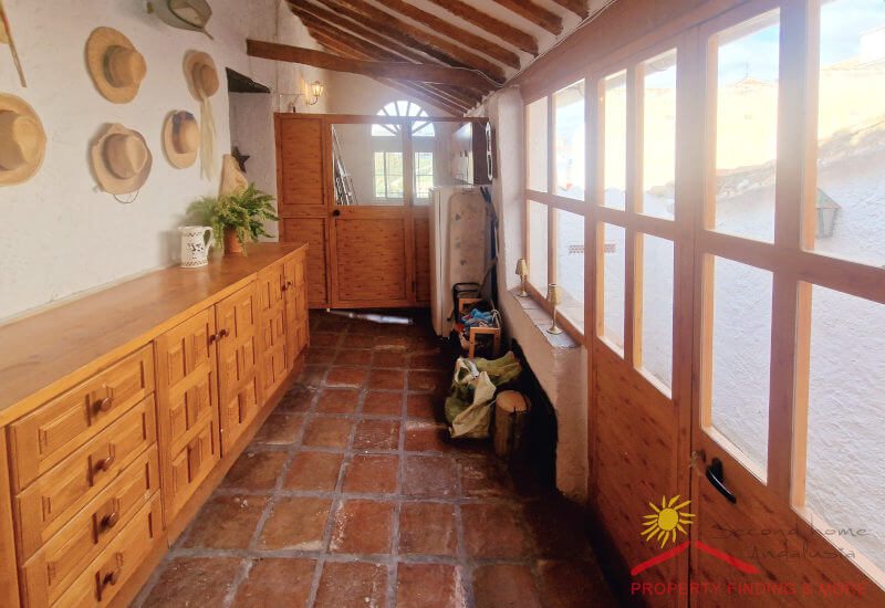 The storage room has a large glass wall
