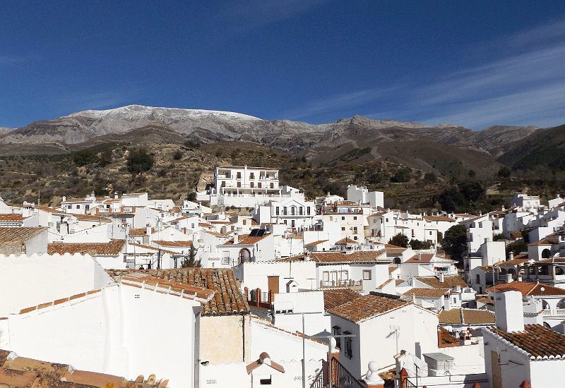 Maroma mountain view in the back of Seella with its traditional white houses.