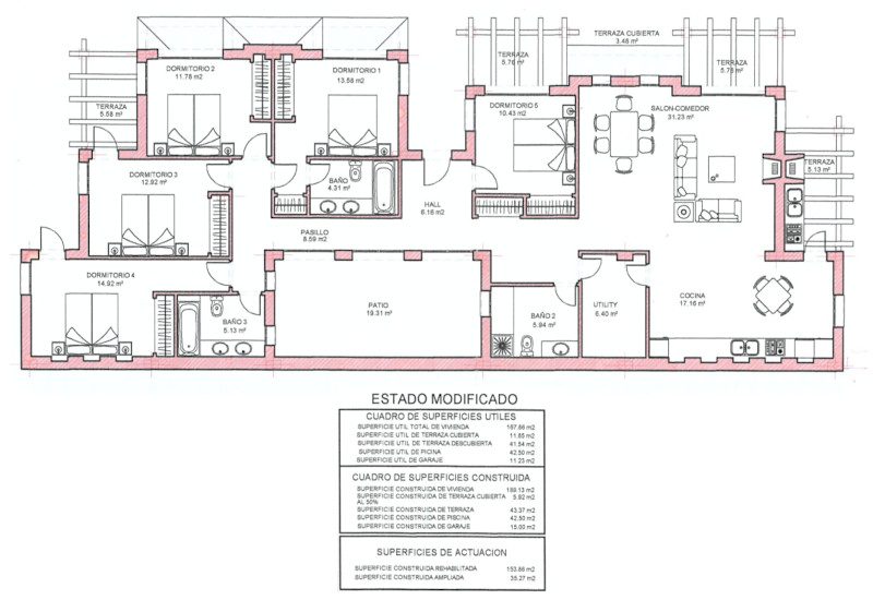 Vloerplan van casa La vista in Canillas de Aceituno