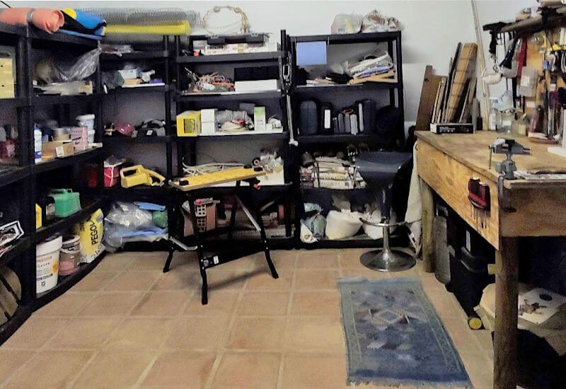 A special workshop with enough space for all tools and a workbench