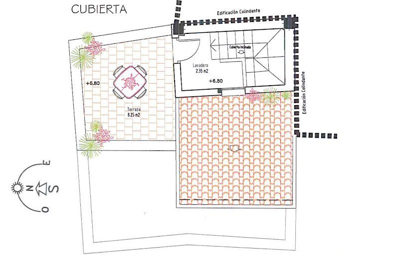 The floor plan of the roof shows the terrace and the staircase house with the utility part.