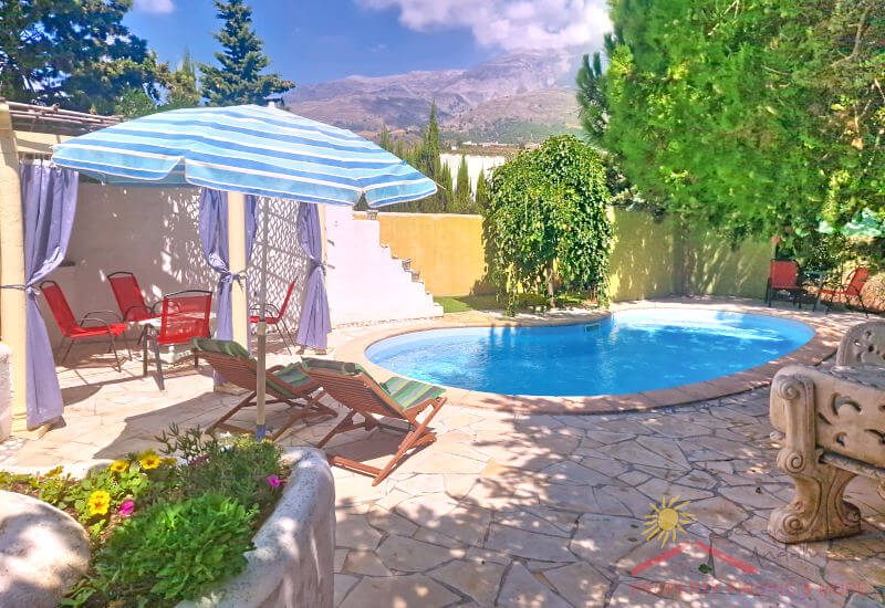 Pool and terrace at the rear of Casa Coppe