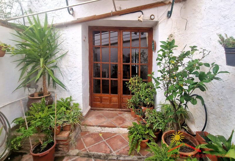 Beautiful wooden glass double door to the inner courtyard
