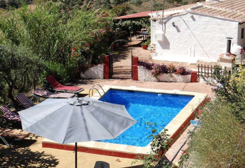 Pool mit Terrasse am Haus
