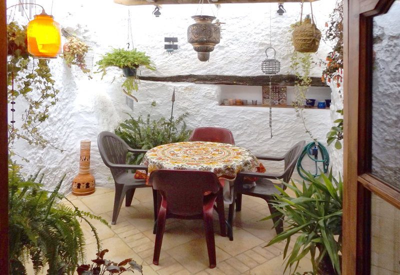 Gorgeous little inner courtyard with sitting area for a cup of tea