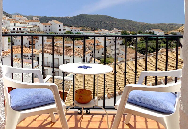 View from the sunny balcony over Sedella.