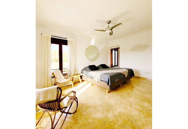 Corner room 2 is very spacious with big french doors for light