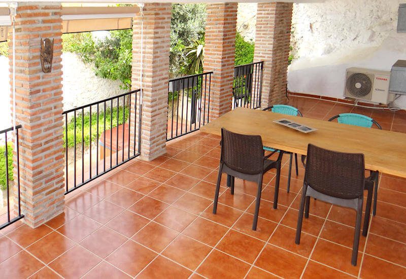 covered big terrace for the Guest bedroom with table for 4 persons
