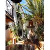 Beautiful nostalgic courtyard with palm